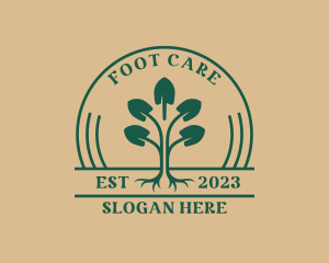 Shovel Tree Planting Garden logo design