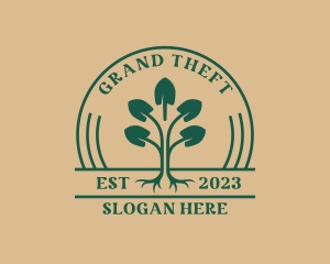 Emblem - Shovel Tree Planting Garden logo design