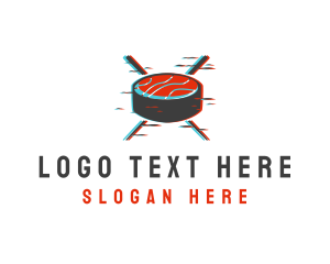 Food Delivery - Maki Chopsticks Glitch logo design