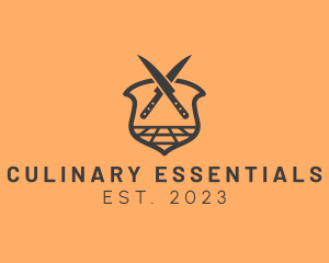 Kitchen Knife Crest logo design