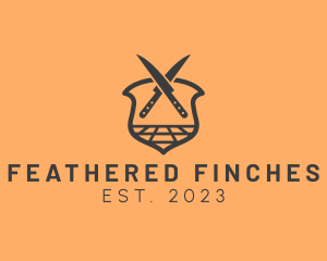 Kitchen Knife Crest logo design