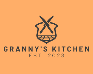 Kitchen Knife Crest logo design