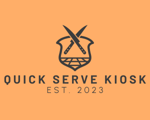 Kitchen Knife Crest logo design