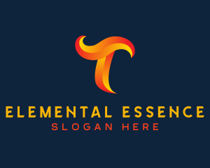 Element - Heat Element Letter T logo design