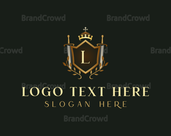 Royal Shield Sword Crown Logo