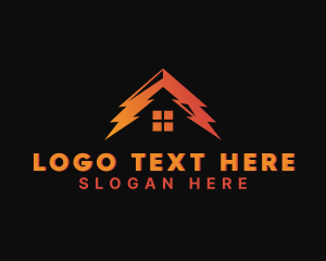 House - Electrical Lightning House logo design