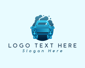 Car - Car Wash Cleaning Bubbles logo design