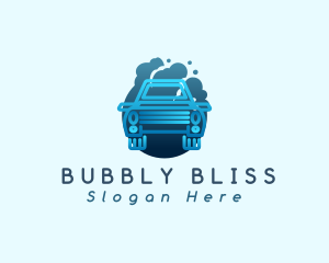 Car Wash Cleaning Bubbles logo design