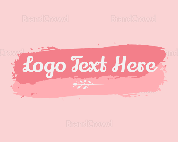 Pastel Floral Cosmetics Wordmark Logo