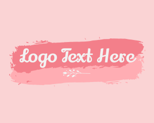 Watercolor - Pastel Floral Cosmetics Wordmark logo design