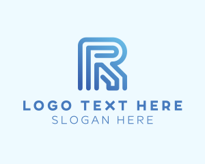 Online - Modern Line Maze logo design