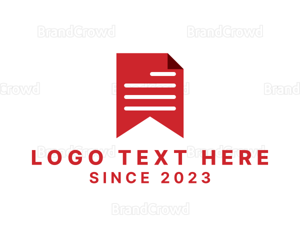 Modern Document Bookmark Logo