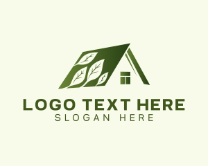 Landscaping - Eco House Leaves logo design