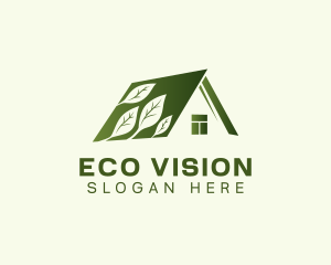 Eco House Leaves logo design