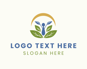 Human Leaf Wellness logo design