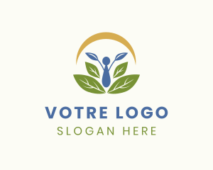 Growth - Human Leaf Wellness logo design