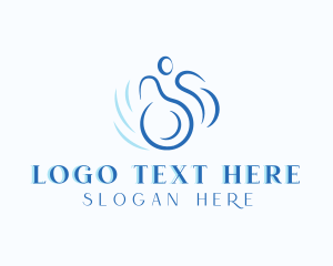 Disability - Wheelchair Disability Support logo design