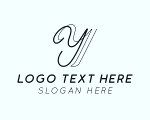 Monoline - Business Calligraphy letter Y logo design