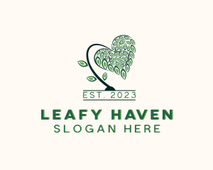 Heart Tree Leaves logo design