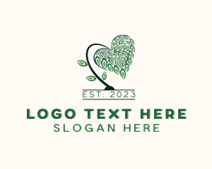 Agriculture - Heart Tree Leaves logo design