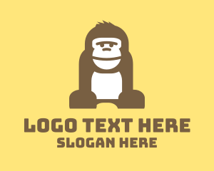 Mascot - Brown Gorilla Smile logo design