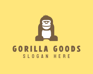 Gorilla - Ape Gorilla Animal logo design