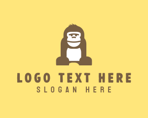 Simian - Ape Gorilla Animal logo design