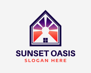 House Sunset Construction logo design