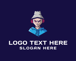 Vlogging - Gamer Guy Hoodie logo design