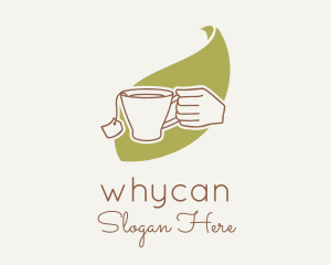 Coffee - Matcha Leaf Line logo design