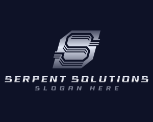 Industrial Tech Letter S logo design