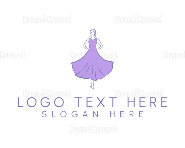 Feminine Purple Dress Logo