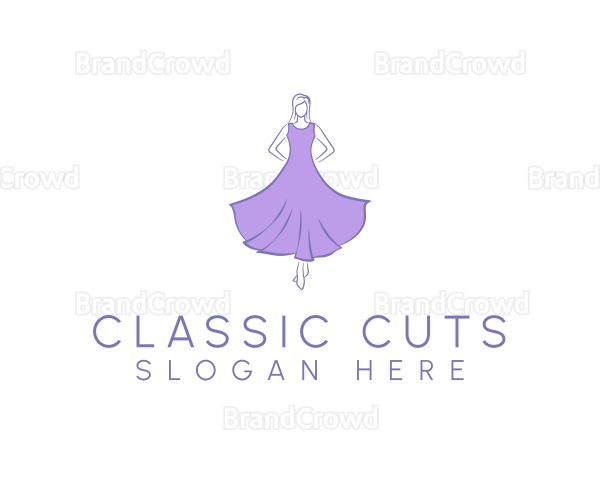 Feminine Purple Dress Logo