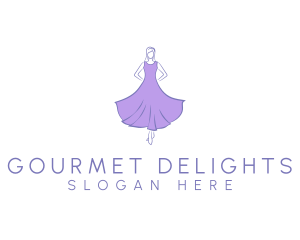 Feminine Purple Dress Logo