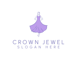 Pageantry - Feminine Purple Dress logo design