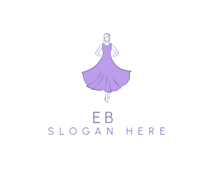 Fashion Show - Feminine Purple Dress logo design