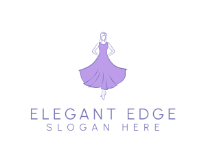 Sophistication - Feminine Purple Dress logo design