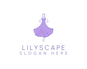 Fashion Designer - Feminine Purple Dress logo design