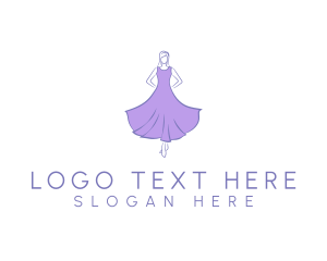 Beauty Queen - Feminine Purple Dress logo design