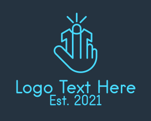 Minimalist - Cyber Clicker Hand logo design
