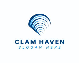 Clam - Wifi Signal Wave logo design
