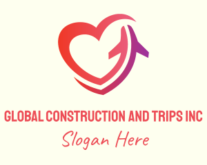 Dating - Love Plane Travel logo design