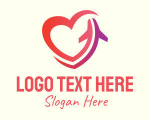 Honeymoon - Love Plane Travel logo design