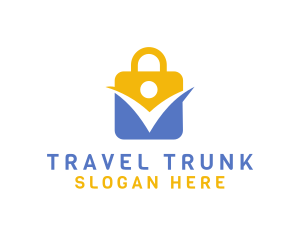 Baggage - Padlock Person Security logo design