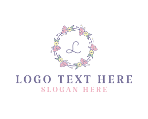 Girl - Flower Garland Wedding Planner logo design