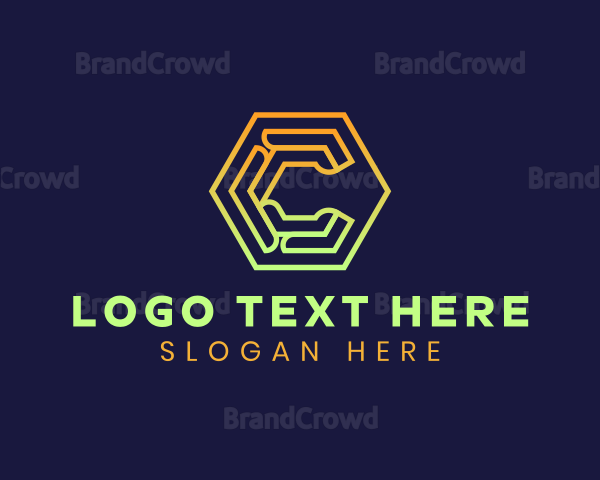 Tech Hexagon Letter C Logo