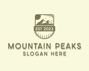 Mountain Hiker Peak logo design