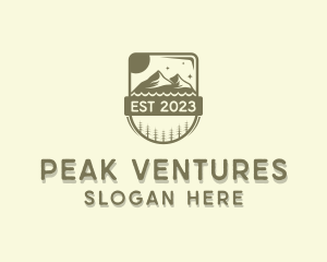 Mountain Hiker Peak logo design