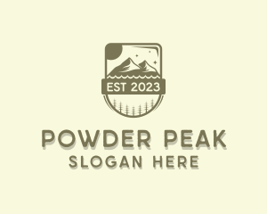 Mountain Hiker Peak logo design