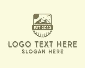 Tourist - Mountain Hiker Peak logo design